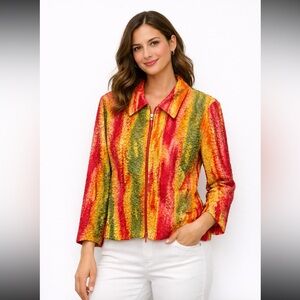 Vintage Joseph Ribkoff Vibrant Multicolor Jacket size 6.